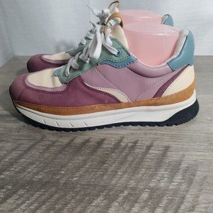 Madewell Kickoff Trainer Sneakers Washed Nubuck & Suede  9.5 Summer Breeze Multi